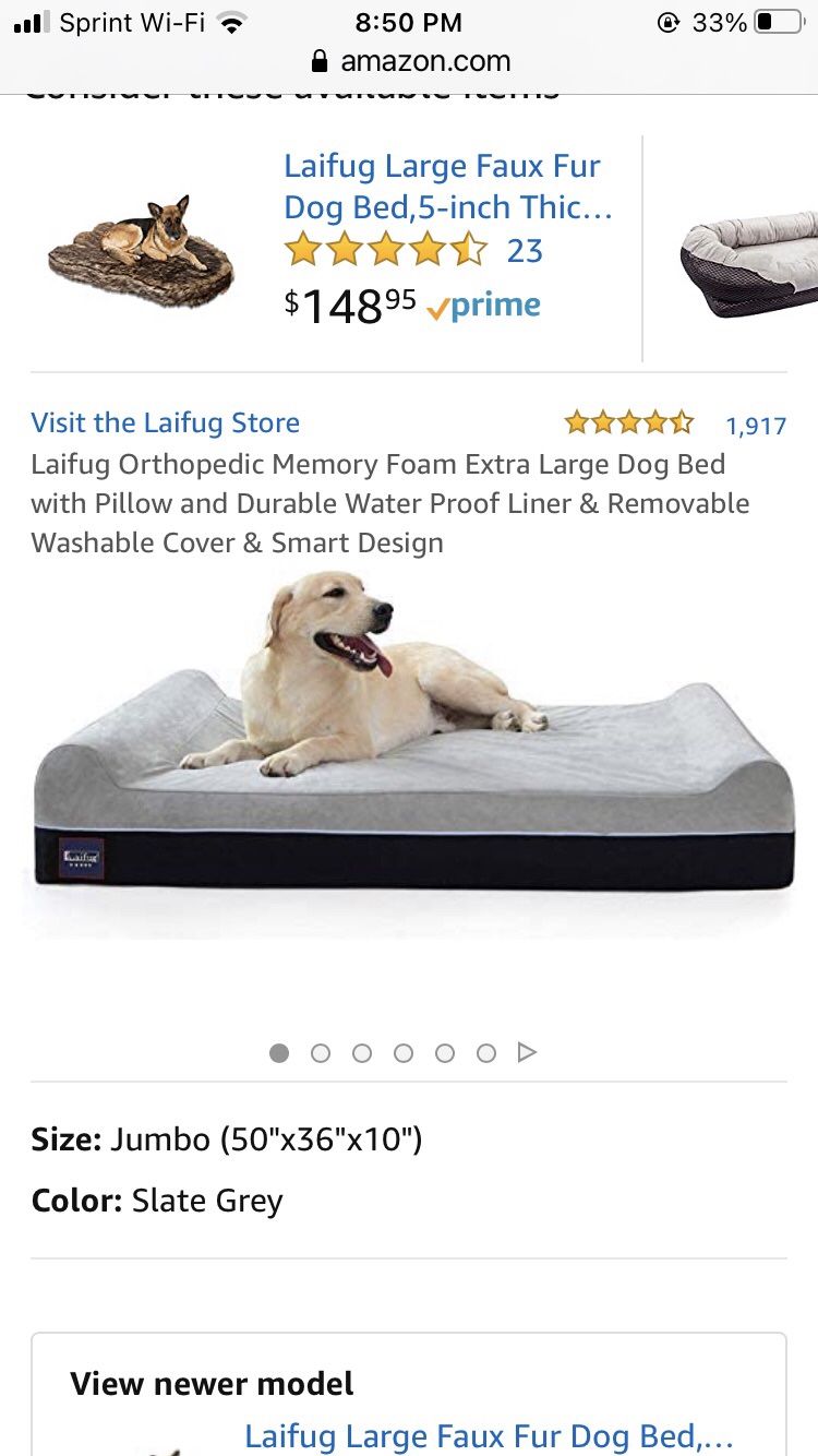 Jumbo dog bed