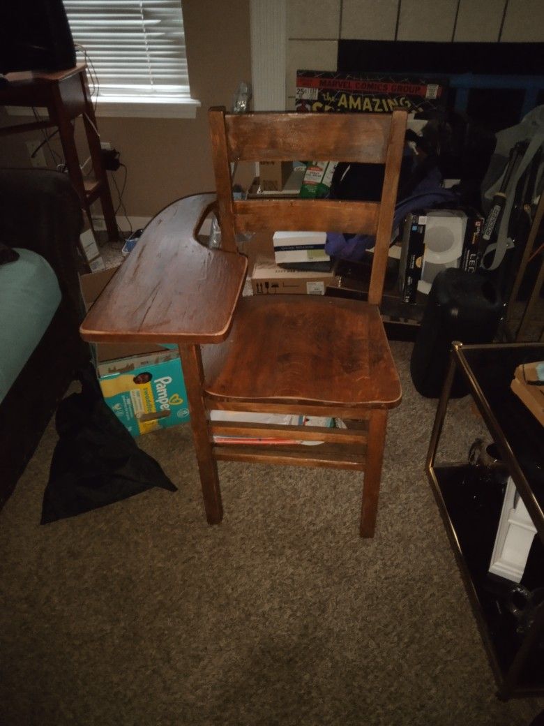 Old Wooden School Desk/Chair