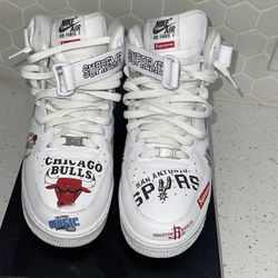 Nike Air Force 1 Mid Supreme NBA White