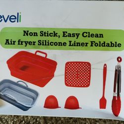 Silicone Air fryer liners Rectangular - 7 in 1 Foldable Air Fryer Silicone  Brand New 8QT-10QT - Easy to Wash, Nonstick Air Fryer Liners Re