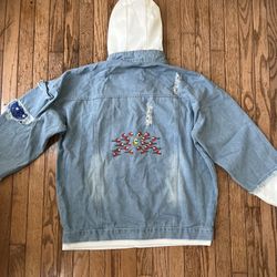 Reason Clothing Hoodie Jean Jacket Size-L
