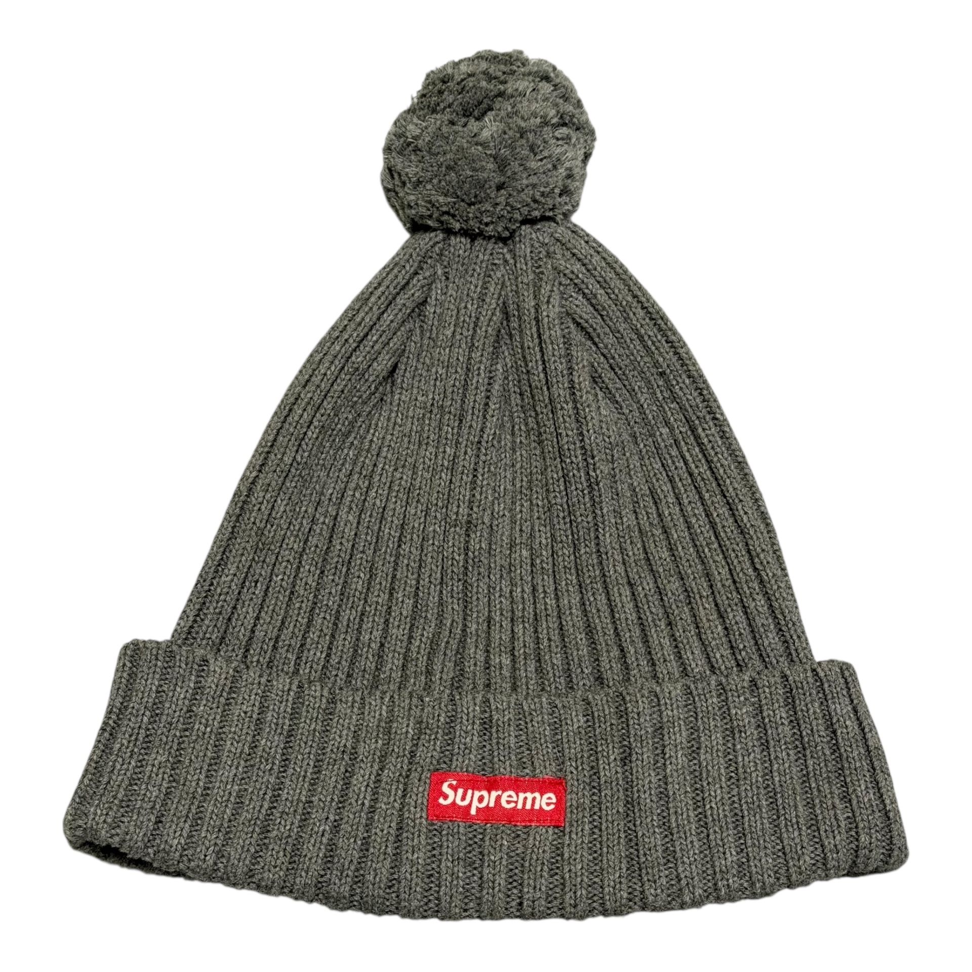 RARE Supreme New York Heather Grey Box Logo Pom-Pom Beanie FW13 One Size Fits All OSFA Skater OG