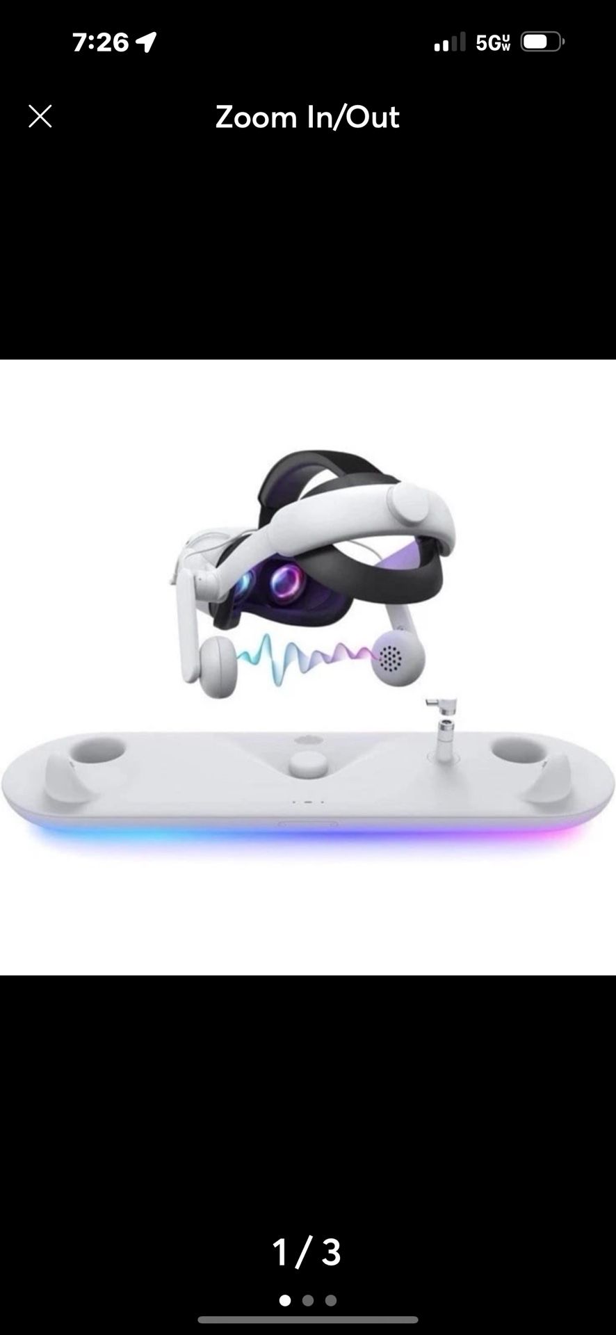 KIWI design On-Ear Audio Elite Strap with RGB Charging Dock for Quest 2 Accessor