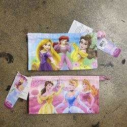 2 Disney Princess Zipper pencil cases