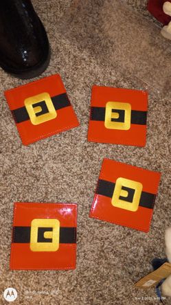 Christmas Holiday Santa Coaster Set