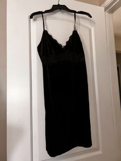 Black Lace Velvet Dress