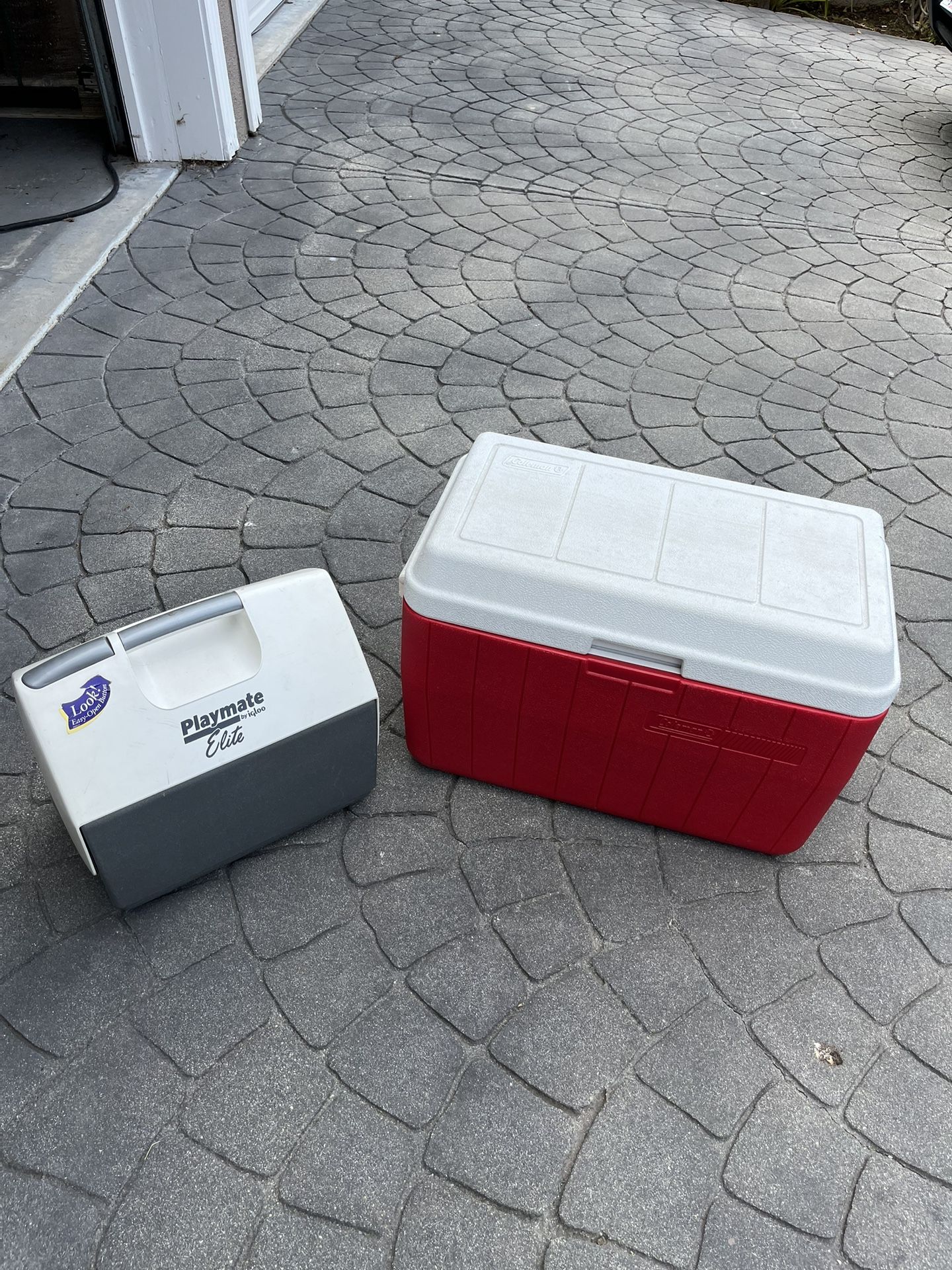 Large Coleman and Medium Igloo Coolers