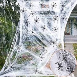 3 Huge Packages Of Spider Webbing & Spiders