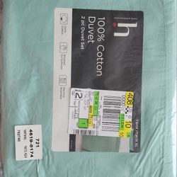 Duvet Set Size Twin/Twin XL Color Aqua New