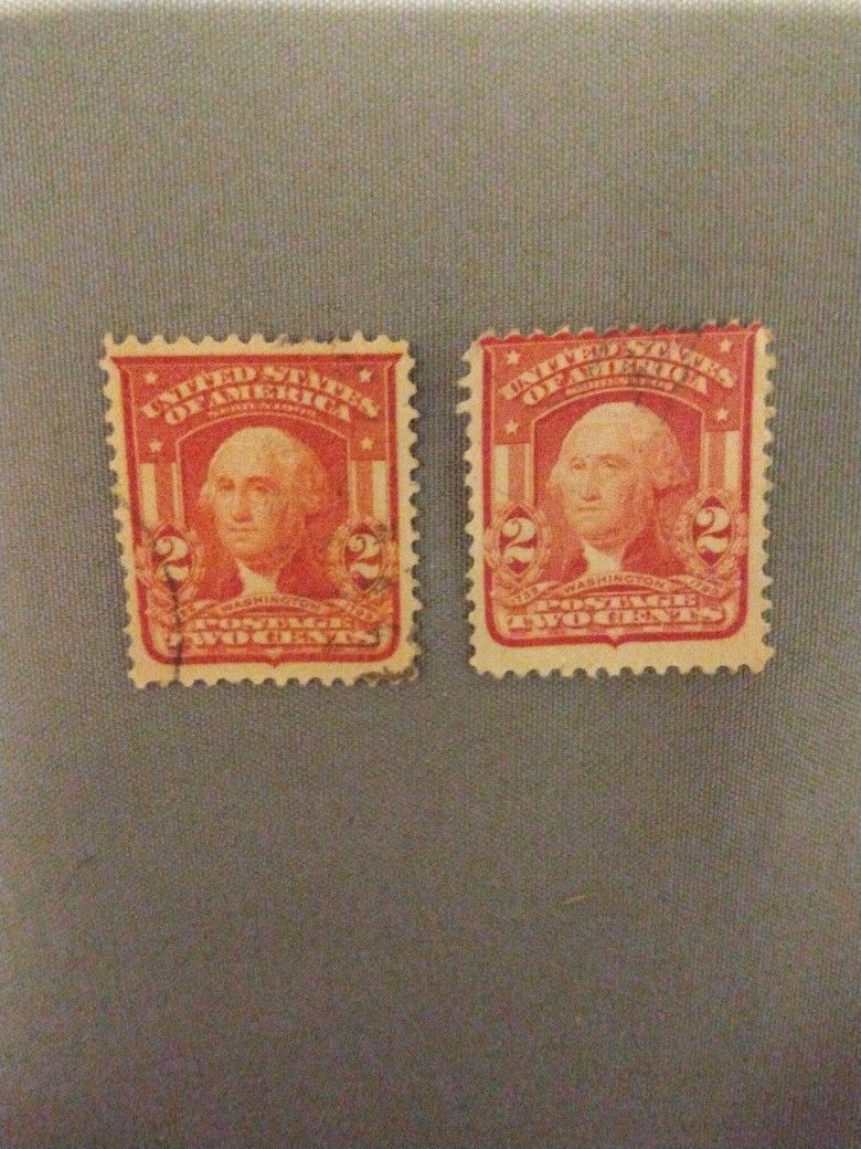 Rare1900 Era 2 Cent George Washington Stamps