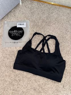 Running Girl Black Strappy Sports Bra