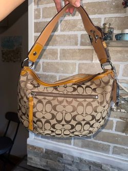 Coach Signature Canvas Hobo Shoulder Bag