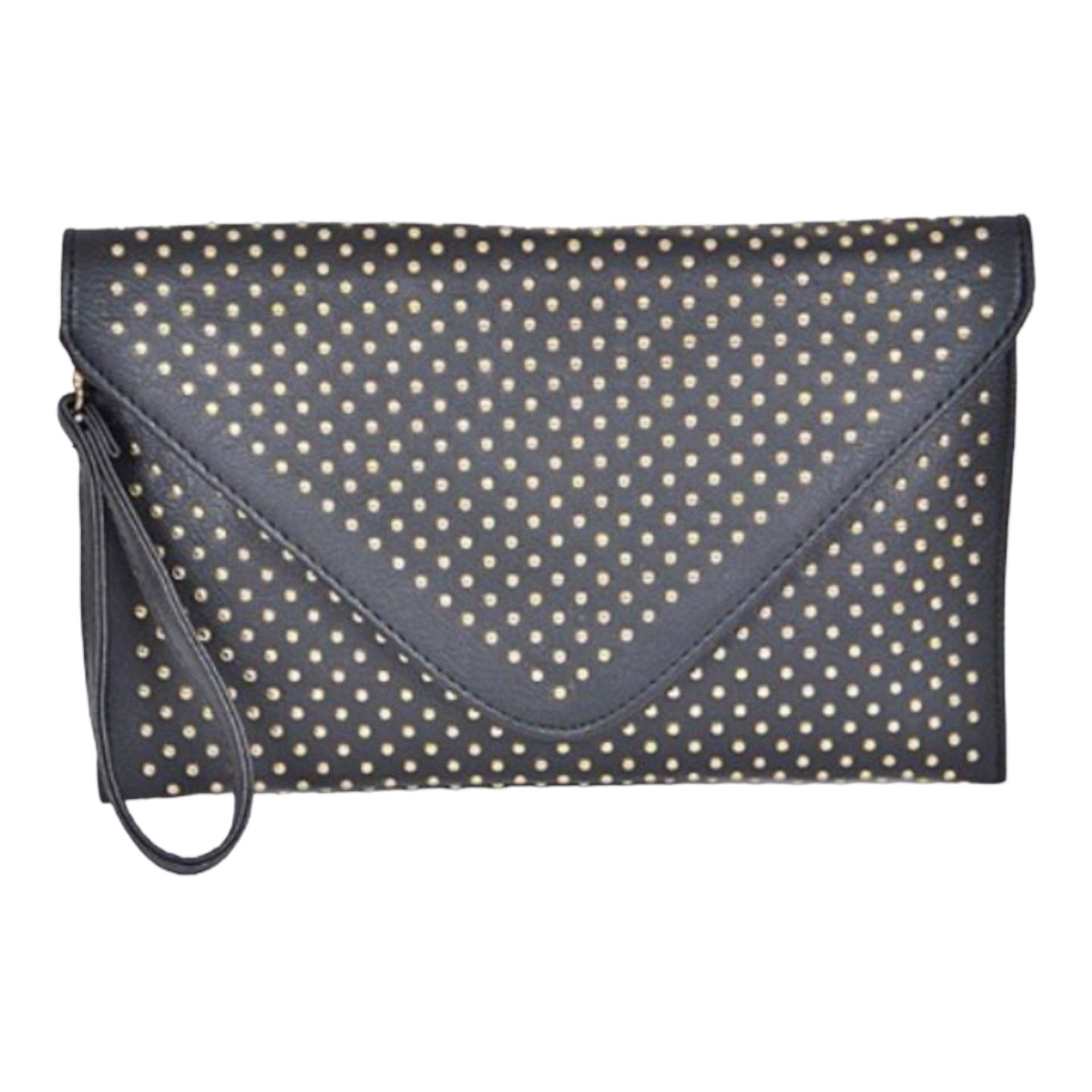 Envelope Clutch with Gold Dots - Elegant and Chic!