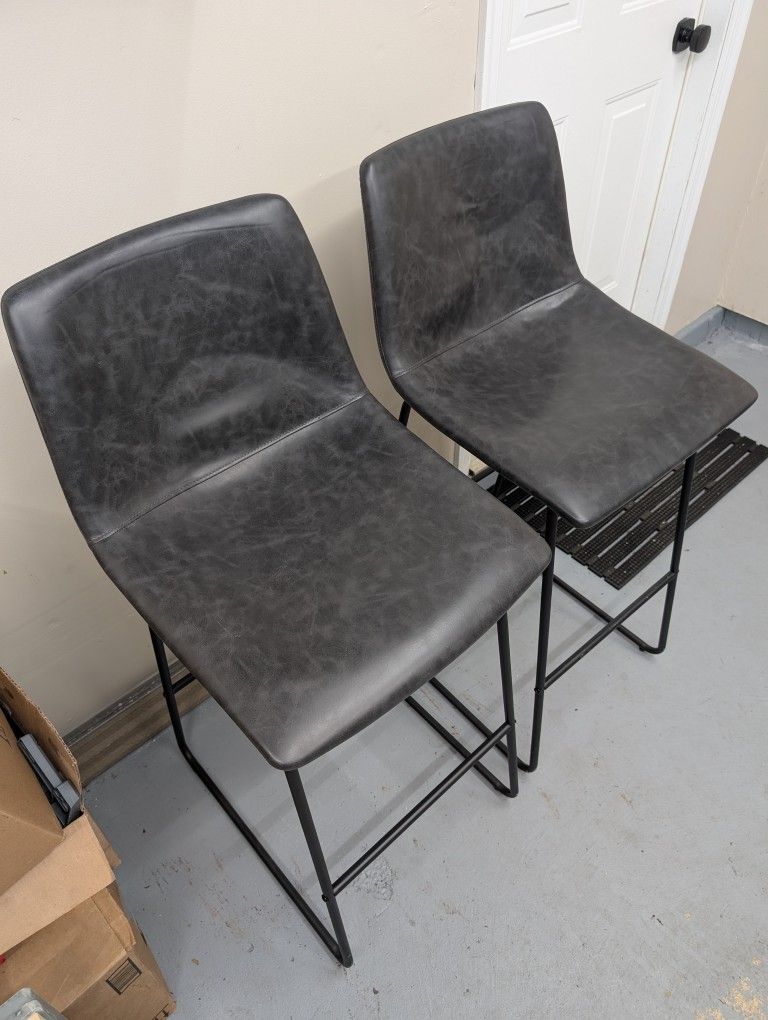 Pair of Bar Height Barstools Dark Gray - will sell individually