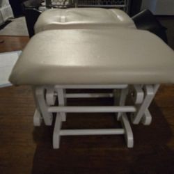 2 White foot Stools
