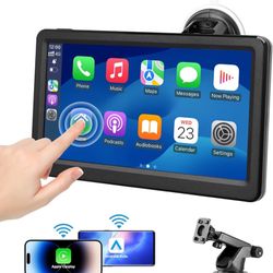 🔥Brand new🔥 Wireless Carplay Screen for Car, 7" HD Touch Screen Portable Car Stereo for Carplay & Android Auto, Pantalla para Carros with Bluetooth,