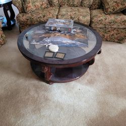 Matching Round Coffee Table And End Tables