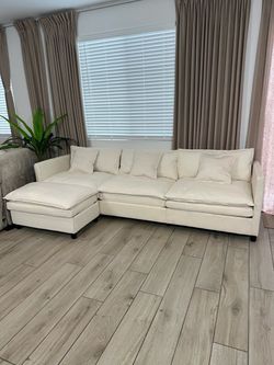 ⚜️ New + Free Delivery • Large Cloud Sectional Sofa Couch With Ottoman
