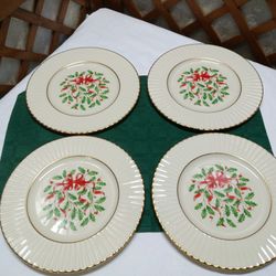 Lenox Limited Edition Christmas Plates 4 Dessert Plates 