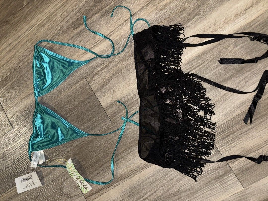 Black And blue Bikini Set