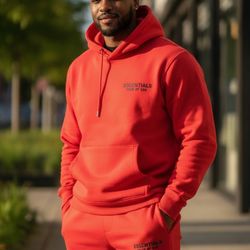 Red Essentials Fear Of God Sweatsuits 