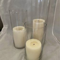 Hurricane Vases with Candles