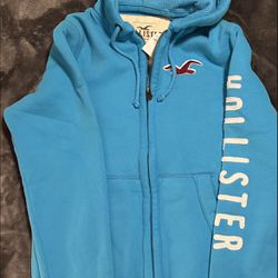 NEW Hollister Turquoise Men's Hoodie, Size Small (Unisex) Or Women’s Medium 