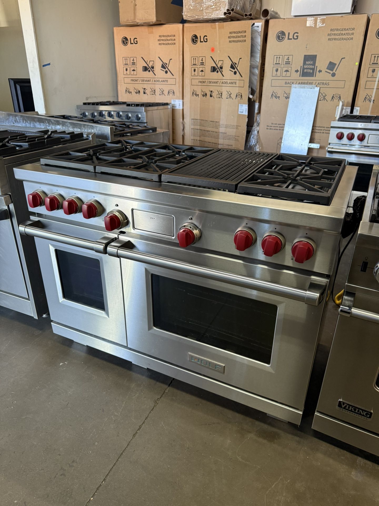 Wolf 48” Stainless Steel Dual Fuel Gas Range Stove
