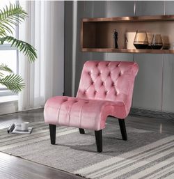 Pink velvet chair