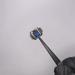 14k, 6.5G EMCUT, BLUE STONE RING