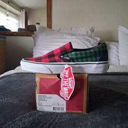 Vans Classic Slip-On "Buffalo Mix" Size 4Y & 7Y Brand New 