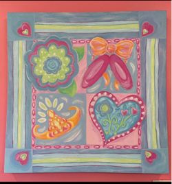 Ballet Princess 24” x 24” painted canvas for girls room