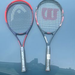 Unwrapped tennis Rackets (Wilson & Head)