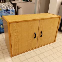 2-door wooden cabinet with adjustable shelves