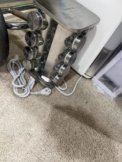 Stainless Steel Spice Rack with Glass Jars