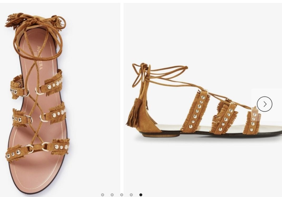 Aquazurra Firenze Brown Fringe Sandals
