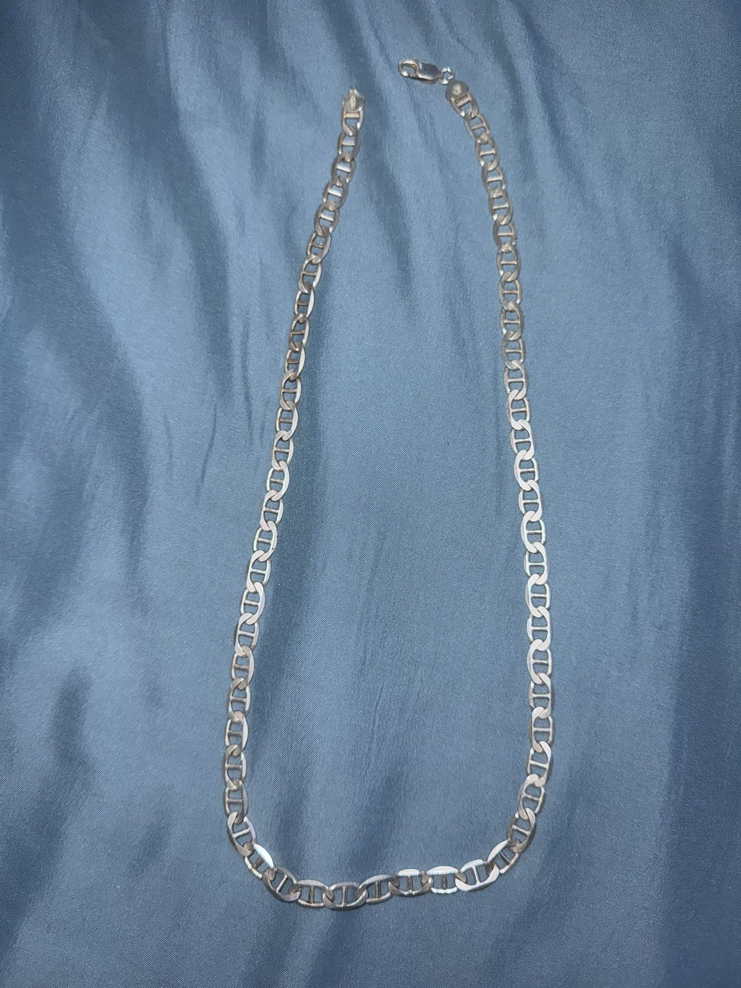 Sterling Silver 8mm Mariner Link Chain Necklace 24in