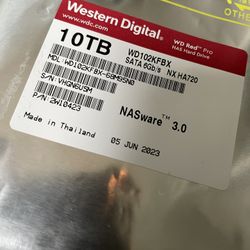 New Sealed WD Red ProWD102KFBX-  10TB  SATA 6.0Gb/s 3.5"  NAS WARE 3.0