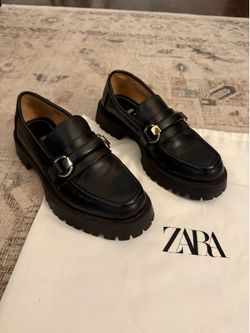 Zara Black Loafers Size 6