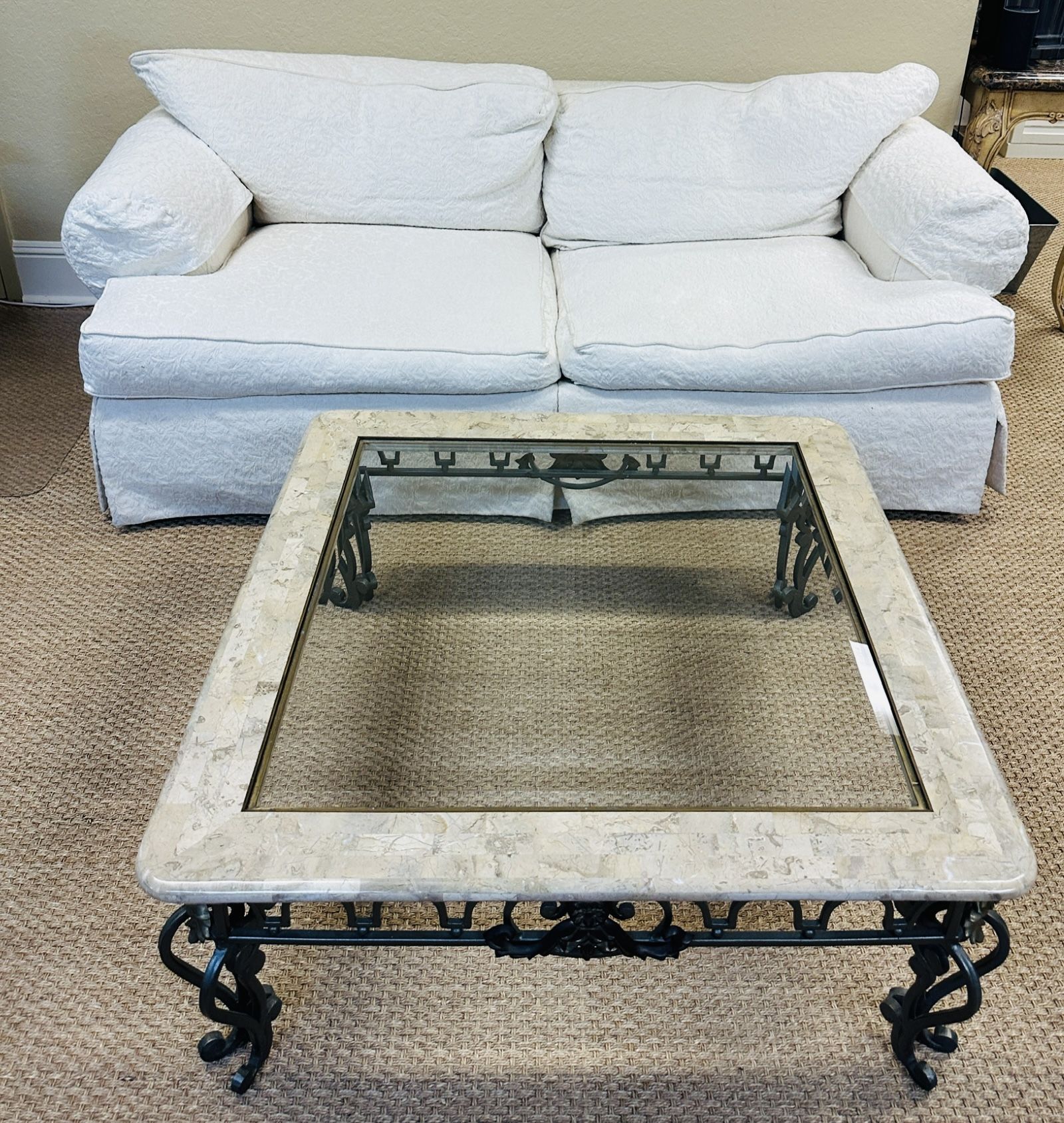Designer Couch And Vintage coffee Table