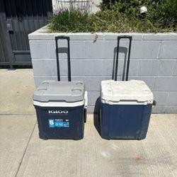 Two Rolling Coolers