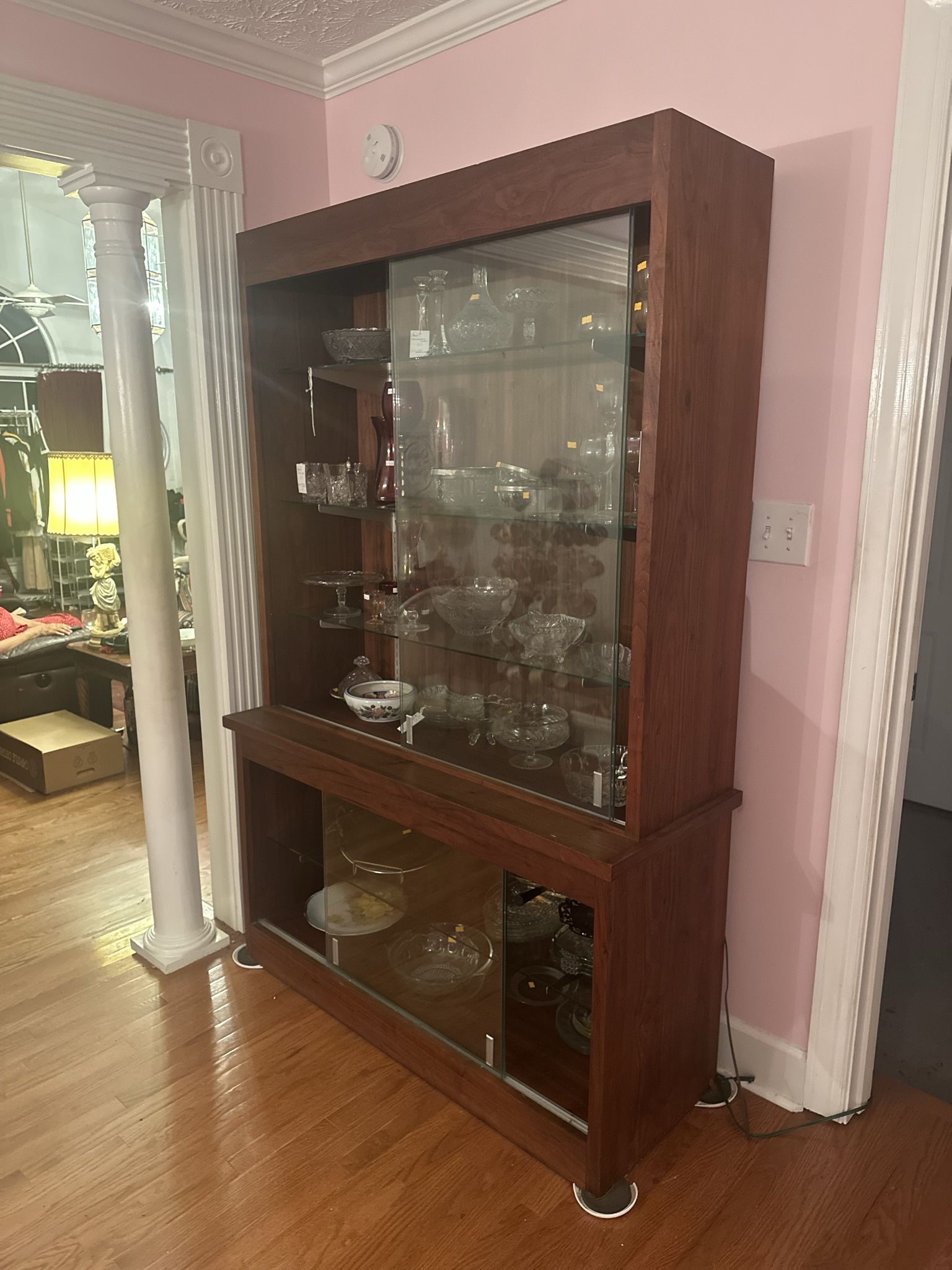 Antique Glass Cover China Cabinet