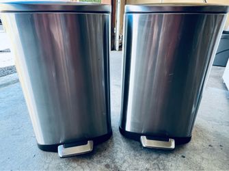 Two Mini Stainless steel step trash cans