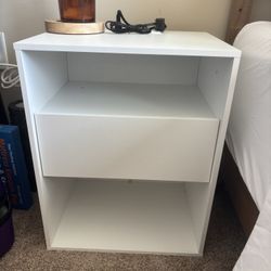 2 White Nightstands Single Drawer