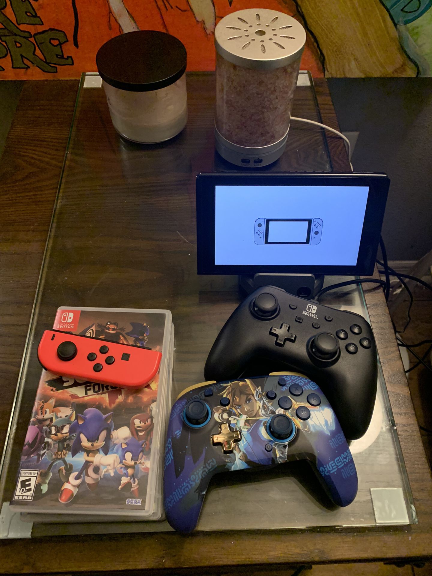 Nintendo Switch Console Two Controllers Dock And 3 Games