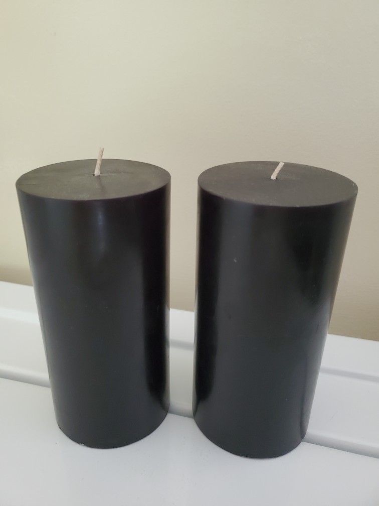 CB2 Black Pillar Candles