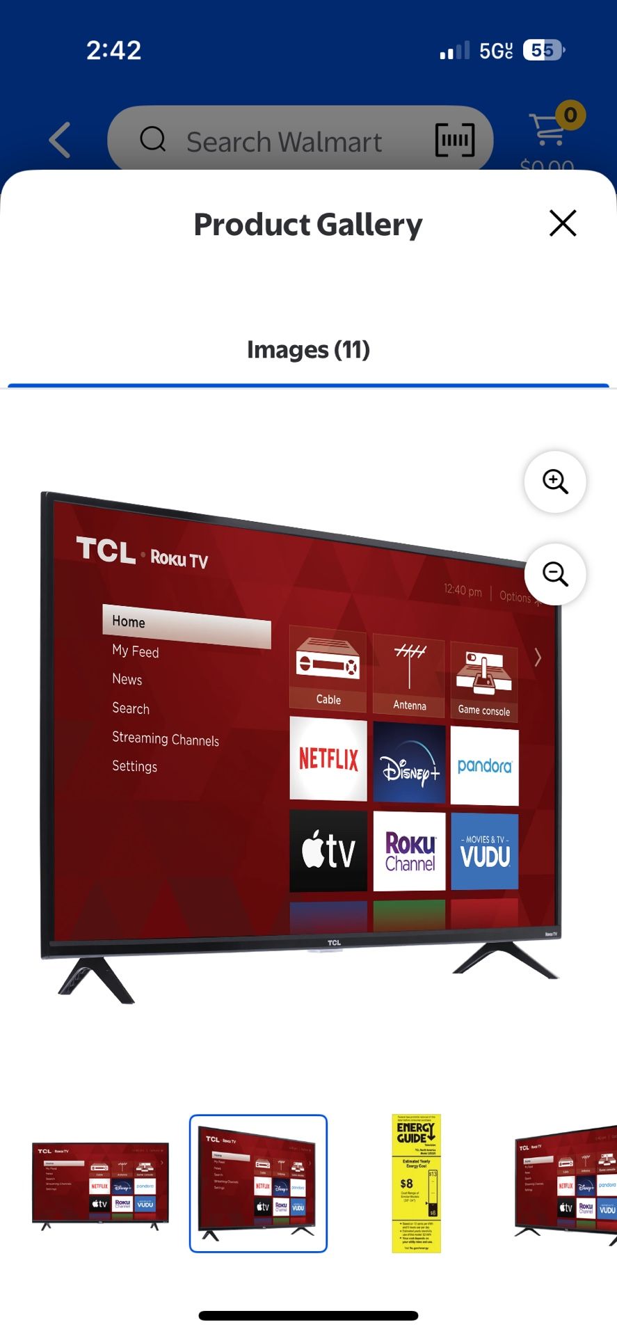 TCL 40" Class 1080P FHD LED Roku Smart TV 3 Series 40S325