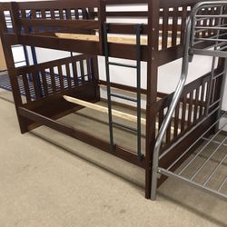BRAND NEW SOLID WOOD FULL OVER FULL BUNKBED