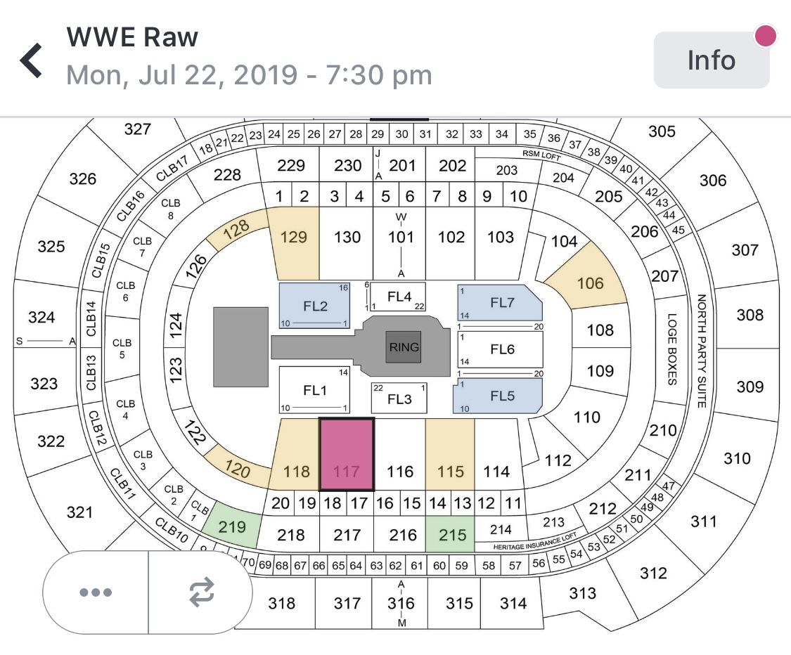 WWE RAW TICKETS 7/22 @ AMALIE ARENA