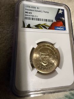 2026 Donald J. Trump Presidential $1 Dollar Coin NGC MS65 Business Strike
